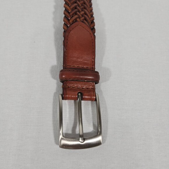 VINTAGE Hipster Western Genuine BROWN Leather Bonded Lacing BELT Men's Size 34. - Picture 7 of 17